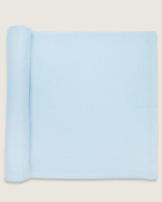 BabyCo Organics Solid Colour Baby Bath Towel-100% Soft And Breathable Cotton-Blue