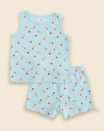 BabyCo Organics Blue Angle Lounge Wear-Cotton-Top & Bottom Set-For Infants