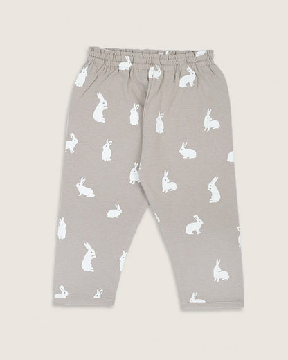 BabyCo Organics Grey Baby Rabbit Pajama set-Cotton-For Infants