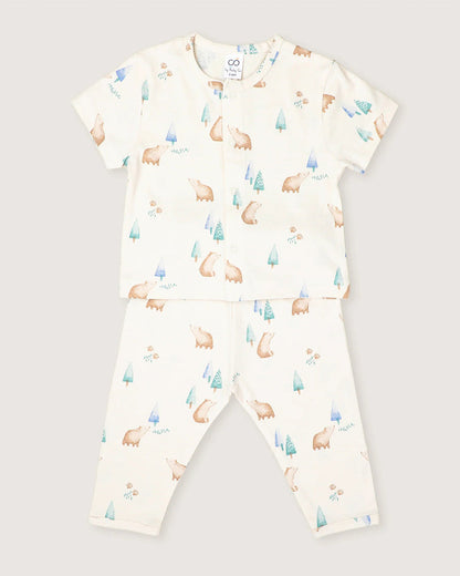 BabyCo Organics White Cozy Cubs Pajama set-Cotton-For Infants