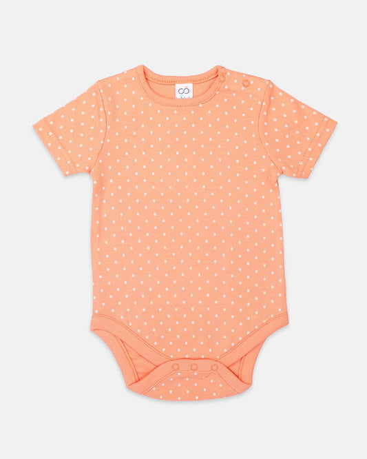 BabyCo Organics Orange Polka Dot Onesie-Cotton-For Infants