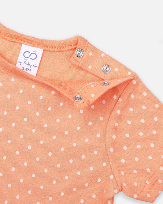 BabyCo Organics Orange Polka Dot Onesie-Cotton-For Infants