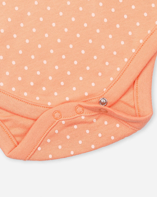 BabyCo Organics Orange Polka Dot Onesie-Cotton-For Infants