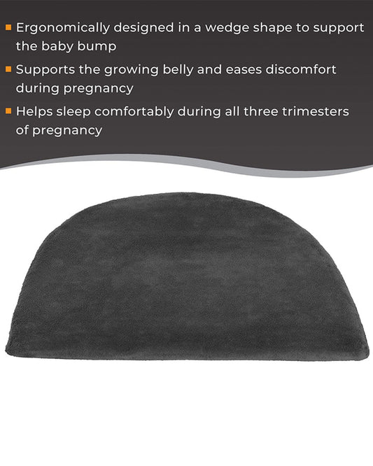 Fovera Wedge Shaped Pregnancy Pillow-Dark Grey-Memory Foam-Pregnancy Belly & Back Support-For Maternity