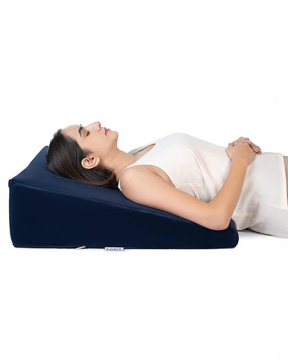 Fovera Pregnancy Pillow-Multipurpose Bed Wedge-Navy Blue-Memory Foam-For Maternity