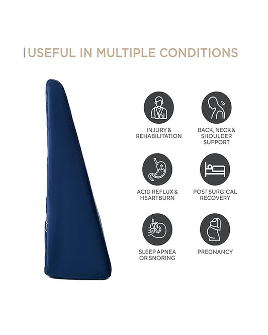 Fovera Pregnancy Pillow-Multipurpose Bed Wedge-Navy Blue-Memory Foam-For Maternity