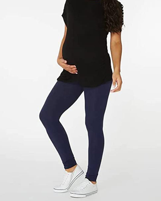 Putchi Blue Maternity Leggings-Cotton-Skinny Fit-Bump Friendly