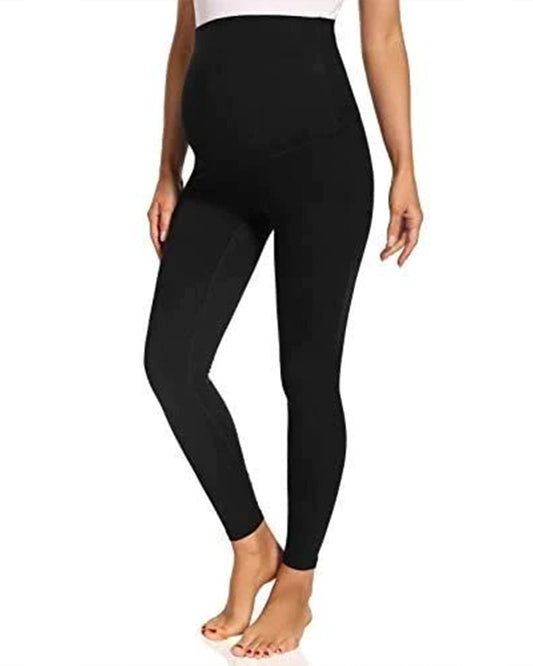 Putchi Black Maternity Leggings-Cotton-Skinny Fit-Bump Friendly