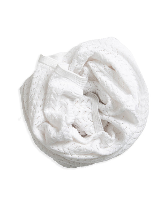 Tiny Twig Knitted White Baby Blanket-GOTS Certified Organic Cotton-For Infants