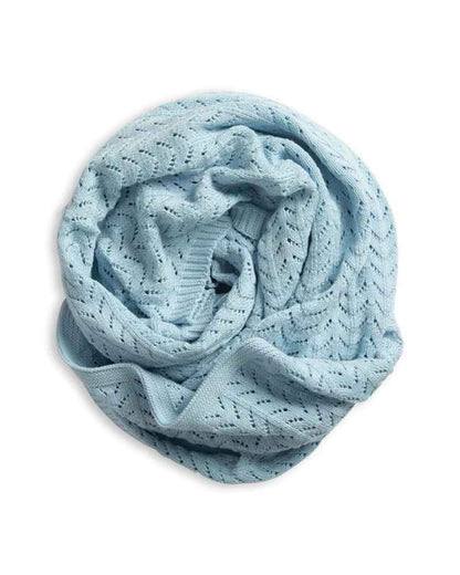 Tiny Twig Knitted Blue Baby Blanket-GOTS Certified Organic Cotton-For Infants