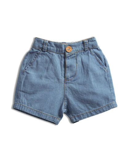 Tiny Twig Blue Denim Shorts-Boy-Organic Cotton-For Infants