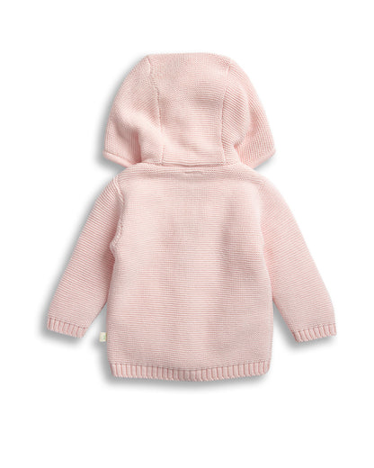 Tiny Twig Soft Pink Knitted Hoodie-Organic Cotton-For Infants