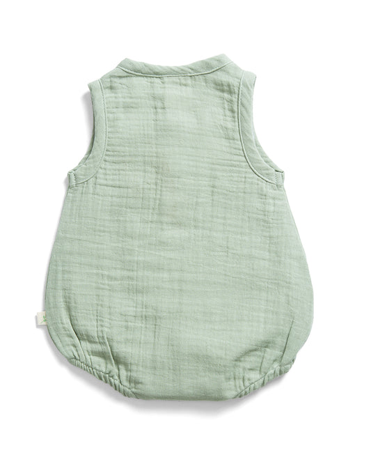 Tiny Twig Olive Solid Bubble Romper-Organic Cotton-For Infants