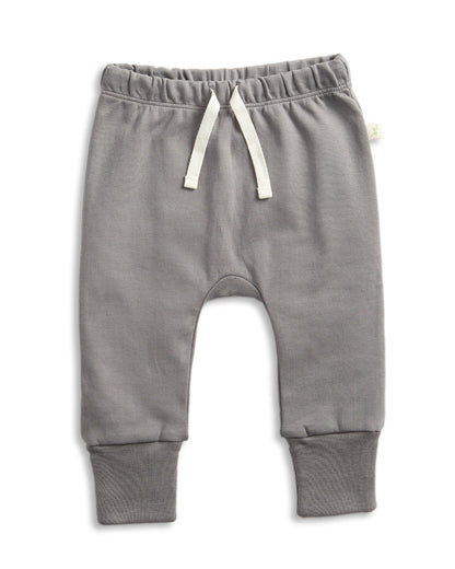 Tiny Twig Soft Grey Solid Jogger-Organic Cotton-For Infants