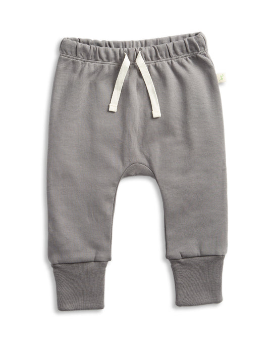 Tiny Twig Soft Grey Solid Winter Wear Jogger-Organic Cotton-For Infants