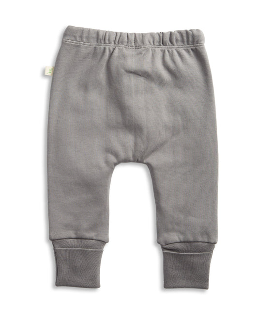 Tiny Twig Soft Grey Solid Winter Wear Jogger-Organic Cotton-For Infants