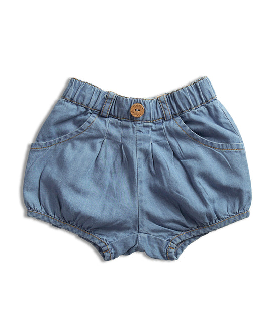 Tiny Twig Blue Denim Shorts-Girl-Organic Cotton-For Infants