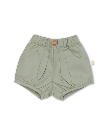 Tiny Twig Sage Green Denim Shorts-Girl-Organic Cotton-For Infants