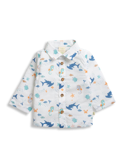 Tiny Twig White Shoreside Shirt-Organic Cotton-For Infants