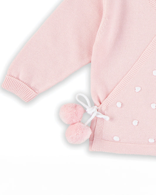 Tiny Twig Soft Pink Kimono Jhabla Set-Organic Cotton-For Infants