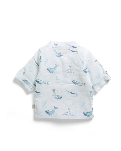 Tiny Twig White Dolphin Shirt-Organic Cotton-For Infants