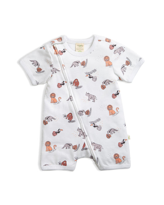 Tiny Twig White Romper-Printed-Organic Cotton-Pack Of 2-For Infants