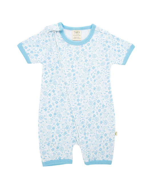 Tiny Twig Sunny Blooms Zipsuit Romper-Printed-Organic Cotton-For Infants