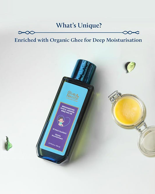 Blue Nectar Baby Hair Oil-With Briganantadi Ghee & Almond