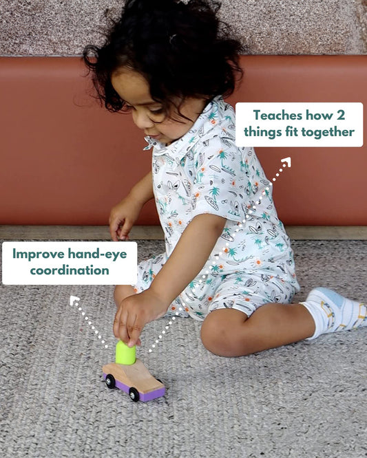 Curious Cub Montessori Box-9M+-Pack of 9 Montessori Toys-Encourages Baby’s Development-Learning & Educational Wooden Toys-Gift Set