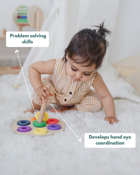 Curious Cub Montessori Box-11M+-Pack of 7 Montessori Toys-Encourages Baby’s Development-Learning & Educational Wooden Toys-Gift Set