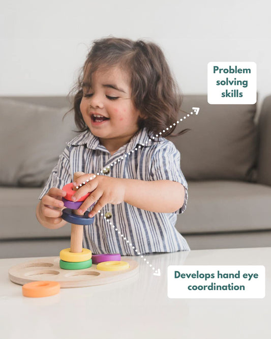 Curious Cub Montessori Box-11M+-Pack of 7 Montessori Toys-Encourages Baby’s Development-Learning & Educational Wooden Toys-Gift Set