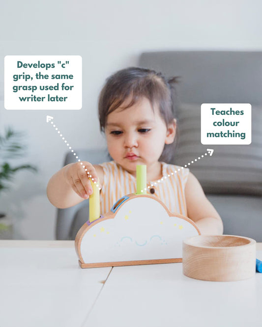 Curious Cub Montessori Box-11M+-Pack of 7 Montessori Toys-Encourages Baby’s Development-Learning & Educational Wooden Toys-Gift Set