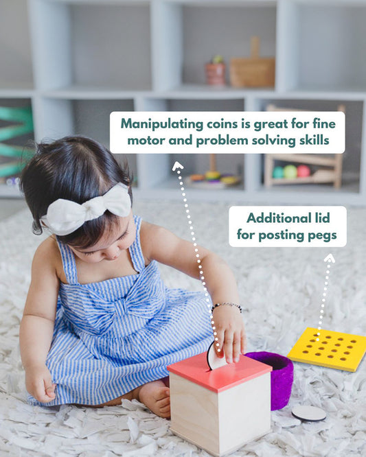 Curious Cub Montessori Box-13M+-Pack of 9 Montessori Toys-Encourages Baby’s Development-Learning & Educational Wooden Toys-Gift Set