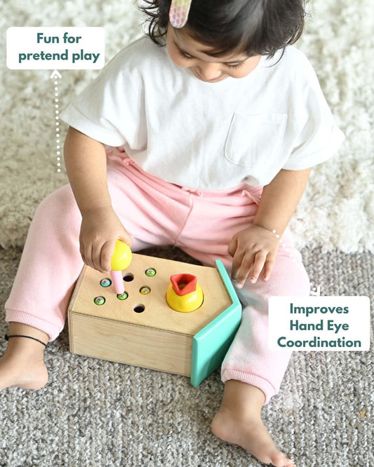 Curious Cub Montessori Box-16M+-Pack of 9 Montessori Toys-Encourages Baby’s Development-Learning & Educational Wooden Toys-Gift Set