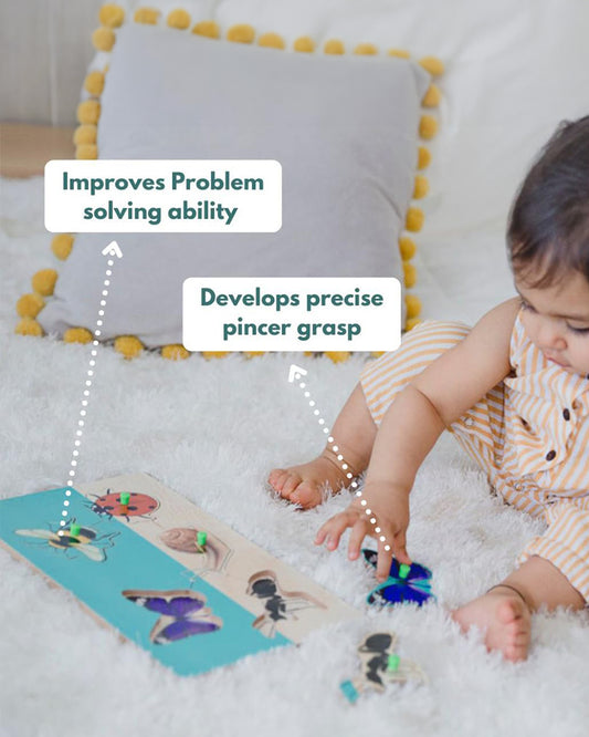 Curious Cub Montessori Box-16M+-Pack of 9 Montessori Toys-Encourages Baby’s Development-Learning & Educational Wooden Toys-Gift Set