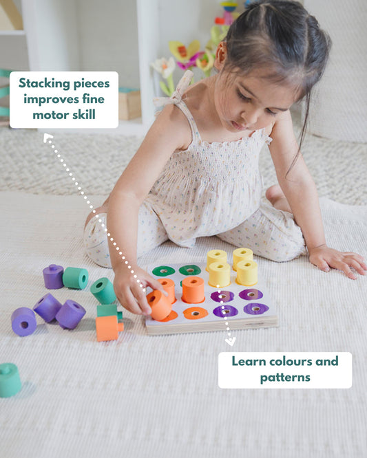 Curious Cub Montessori Box-19M+-Pack of 9 Montessori Toys-Encourages Baby’s Development-Learning & Educational Wooden Toys-Gift Set
