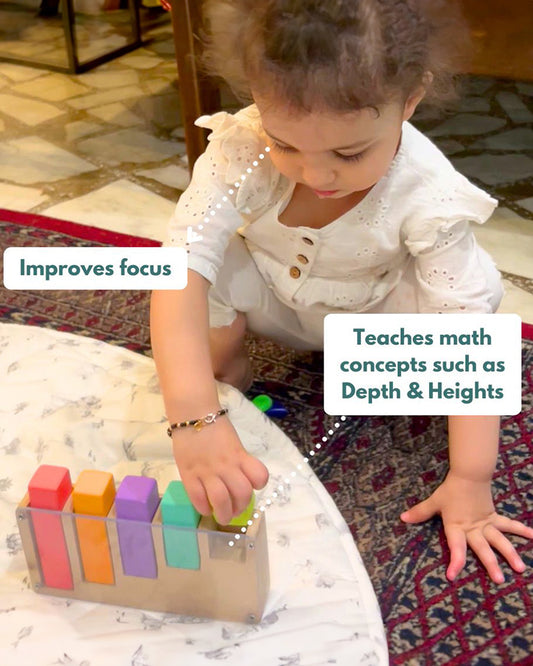 Curious Cub Montessori Box-21M+-Pack of 9 Montessori Toys-Encourages Baby’s Development-Learning & Educational Wooden Toys-Gift Set