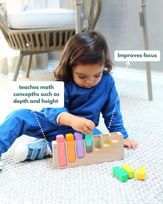 Curious Cub Montessori Box-21M+-Pack of 9 Montessori Toys-Encourages Baby’s Development-Learning & Educational Wooden Toys-Gift Set