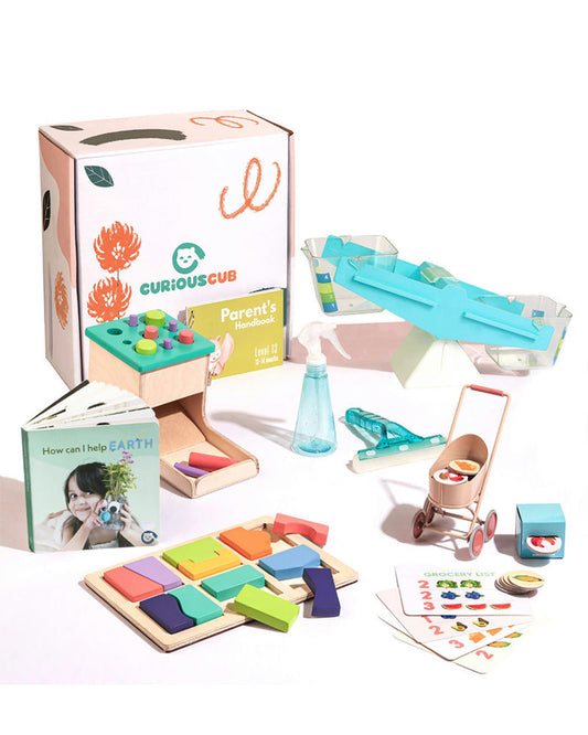 Curious Cub Montessori Box-2 Years 6M+-Pack of 6 Montessori Toys-Encourages Baby’s Development-Learning & Educational Wooden Toys-Gift Set