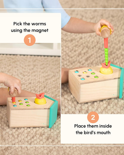 Curious Cub Magnetic Bird Feeder-Shape Sorter & Stacker-Learning & Educational Toys-12M+