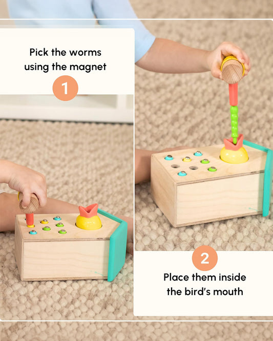 Curious Cub Magnetic Bird Feeder-Shape Sorter & Stacker-Learning & Educational Toys-12M+