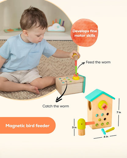 Curious Cub Magnetic Bird Feeder-Shape Sorter & Stacker-Learning & Educational Toys-12M+
