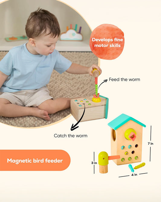 Curious Cub Magnetic Bird Feeder-Shape Sorter & Stacker-Learning & Educational Toys-12M+