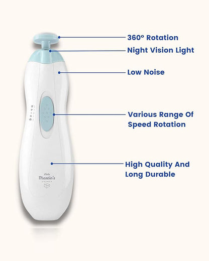 Syga Electric Safe Baby Nail Clipper Set-Blue