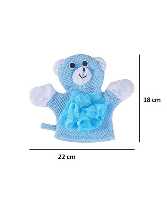 Syga Teddy Face Baby Sponge Loofah-Blue