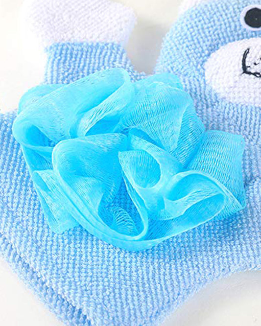 Syga Teddy Face Baby Sponge Loofah-Blue