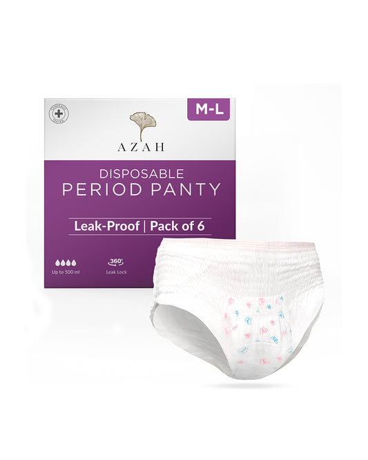 Azah Disposable Period Panty-M to L-For Postpartum Recovery-Leak-Free & Overnight Protection