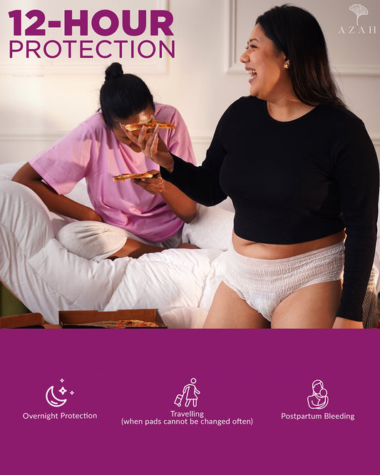 Azah Disposable Period Panty-M to L-For Postpartum Recovery-Leak-Free & Overnight Protection