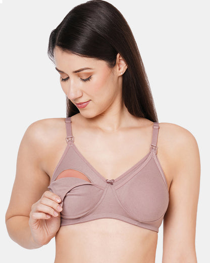 MomToBe Cotton Feeding Bra-Pack of 3-Non-Padded-Full Coverage-For Nursing-Beige, Pink & Peach