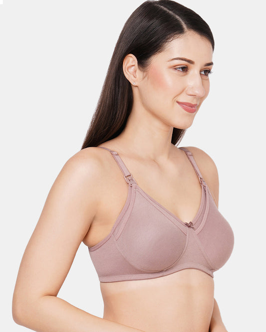 MomToBe Cotton Feeding Bra-Pack of 3-Non-Padded-Full Coverage-For Nursing-Beige, Pink & Peach